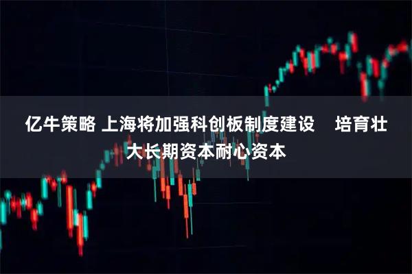 亿牛策略 上海将加强科创板制度建设    培育壮大长期资本耐心资本